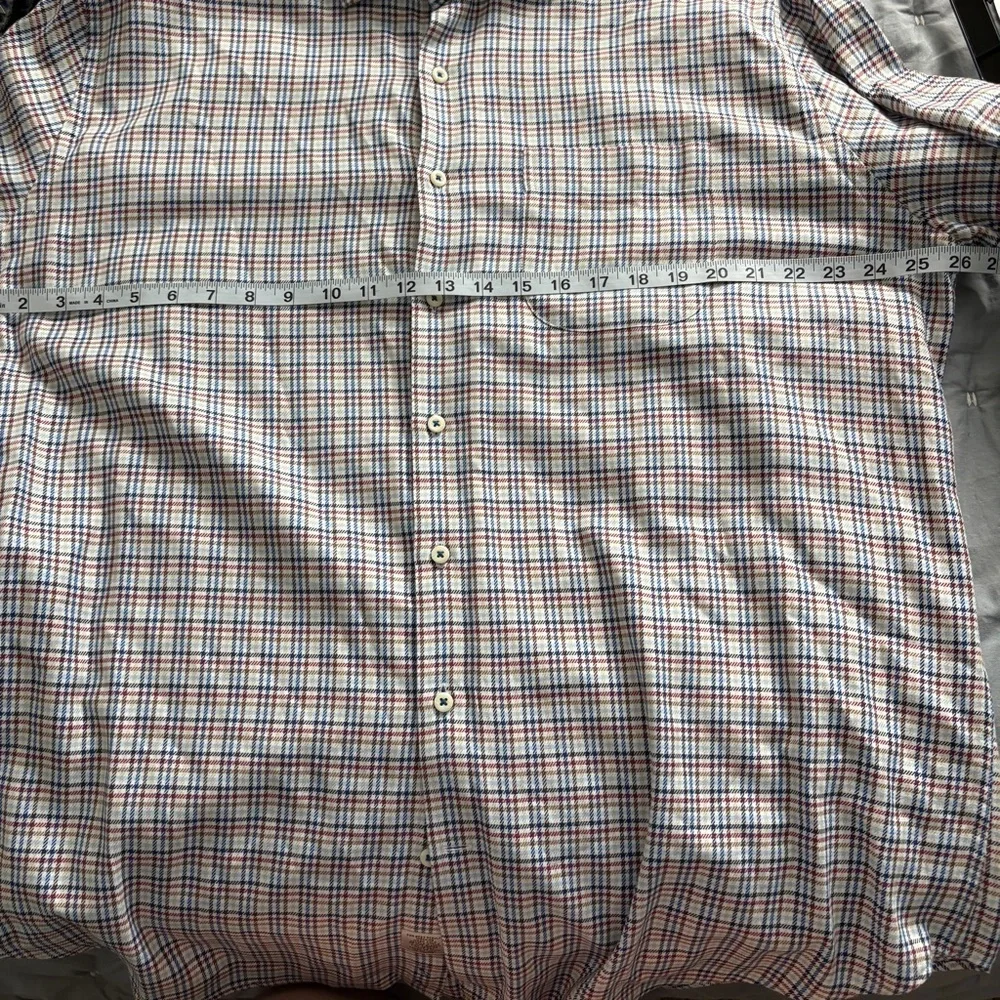Men's Peter Millar Crown Long Sleeve Button up Shirt Red Blue And White  XL